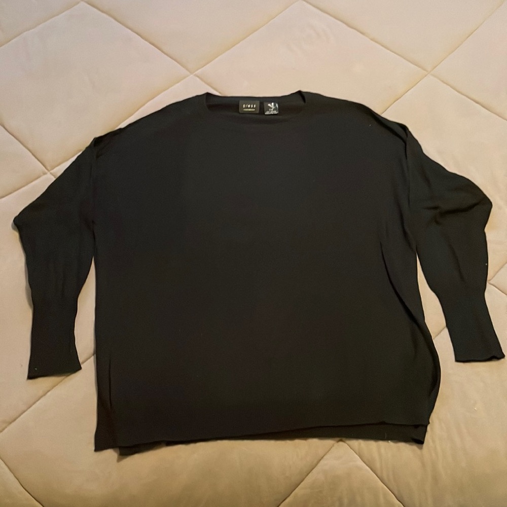 Press Cashmere Blend Graphic Black Sweater